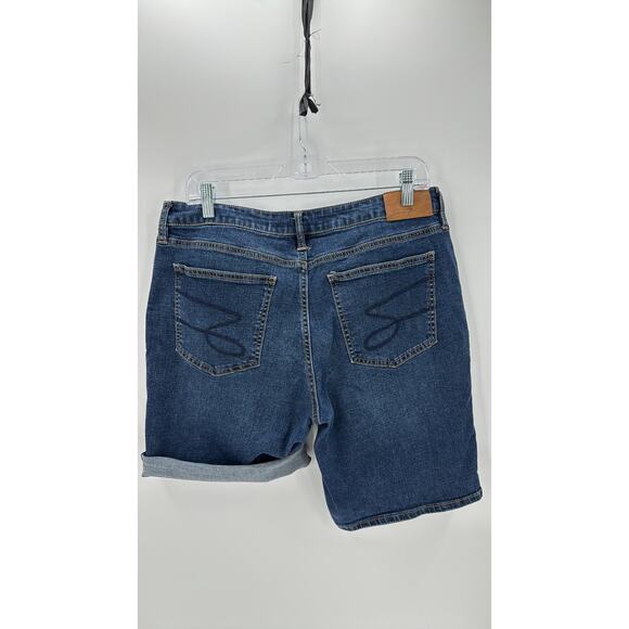 Seven7 high rise dark wash stretch denim shorts size 12 coastal beach summer - Picture 5 of 7